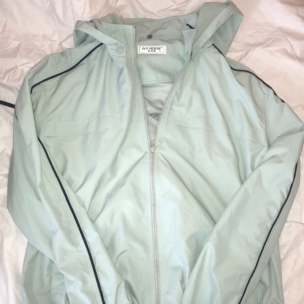 Green windbreaker